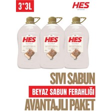 Hes Beyaz Sabun Sıvı Sabun 3 x 3 L Avantaj Paketi | Beyaz Sabun Ferahlığı | Cilt Dostu Sıvı El Sabunu