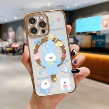 HONTINGA iPhone 15 Pro Max ile Uyumlu Şeffaf Magsafe Wireless Kılıfı Düşüme Önleyici Basitlik Anti Düşme Kamera Korumali Yaratıcı Desen Yumuşak Silikon Telefon Kılıfı Kadın ve Erkek Için Uygundur K7-2074