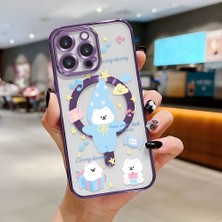 HONTINGA iPhone 15 Pro Max ile Uyumlu Şeffaf Magsafe Wireless Kılıfı Düşüme Önleyici Basitlik Anti Düşme Kamera Korumali Yaratıcı Desen Yumuşak Silikon Telefon Kılıfı Kadın ve Erkek Için Uygundur K7-2074