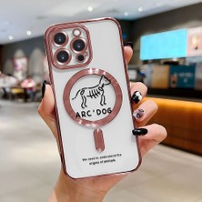 HONTINGA iPhone 15 Pro Max ile Uyumlu Şeffaf Magsafe Wireless Kılıfı Düşüme Önleyici Basitlik Anti Düşme Kamera Korumali Yaratıcı Desen Yumuşak Silikon Telefon Kılıfı Kadın ve Erkek Için Uygundur K7-2076