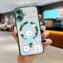 HONTINGA iPhone 16 ile Uyumlu Şeffaf Magsafe Wireless Kılıfı Düşüme Önleyici Basitlik Anti Düşme Kamera Korumali Yaratıcı Desen Yumuşak Silikon Telefon Kılıfı Kadın ve Erkek Için Uygundur K7-2074