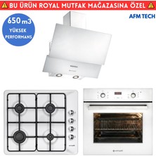 Eminçelik R27  Turbo+Soğutma Dijital Beyaz Ankastre Set (Ao 2163  W60 +31 221 Emaye +Ch 1454 Pb W60