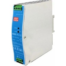 Mean Well MEANWELL NDR-075-12 12V 6.3A Ray Tipi Güç Kaynağı