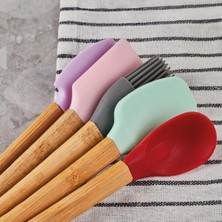 Akn 5 Parça Mini Silikon Spatula Kaşık Fırça Seti