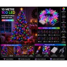 Kesene 10 Metre 100 Ledli Rgb Renkli Peri LED Işık 8 Fonksiyon Dekoratif Yılbaşı Ağacı Parti Ev Oda Süsleme