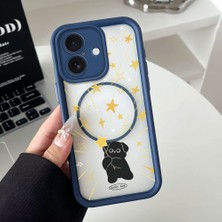 HONTINGA iPhone 16 Uyumlu Şeffaf Magsafe Wireless Köşe Düşüme Önleyici Basitlik Anti Düşme Kamera Korumali Yaratıcı Deseni Silikon Telefon Kılıfı K7-0071