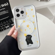 HONTINGA iPhone 15 Pro Max Uyumlu Şeffaf Magsafe Wireless Köşe Düşüme Önleyici Basitlik Anti Düşme Kamera Korumali Yaratıcı Deseni Silikon Telefon Kılıfı K7-0071