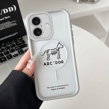 HONTINGA iPhone 16 Uyumlu Şeffaf Magsafe Wireless Köşe Düşüme Önleyici Basitlik Anti Düşme Kamera Korumali Yaratıcı Deseni Silikon Telefon Kılıfı K7-0072