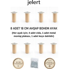 Jelert Bohem Masif Gürgen 18 cm Mobilya Yükseltme Ayağı – 8'li, Ham/boyasız - Robot Süpürge Uyumlu 1. Sınıf Gürgen Ağacı, Kanepe Berjer Koltuk Tv Ünitesi Yükseltici Ayak