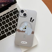 HONTINGA iPhone 14 Plus ile Uyumlu Kılıfı Şeffaf Magsafe Wireless Düşüme Önleyici Basitlik Anti Düşme Kamera Korumali Koala Desen Silikon Telefon Kılıfı Kadın ve Erkek Için Uygundur K7-1066