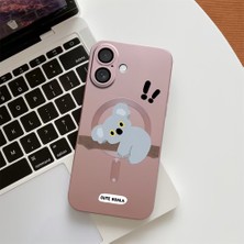 HONTINGA iPhone 16 ile Uyumlu Kılıfı Şeffaf Magsafe Wireless Düşüme Önleyici Basitlik Anti Düşme Kamera Korumali Koala Desen Silikon Telefon Kılıfı Kadın ve Erkek Için Uygundur K7-1066