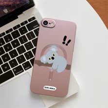 HONTINGA iPhone Se 2022 ile Uyumlu Kılıfı Şeffaf Magsafe Wireless Düşüme Önleyici Basitlik Anti Düşme Kamera Korumali Koala Desen Silikon Telefon Kılıfı Kadın ve Erkek Için Uygundur K7-1066