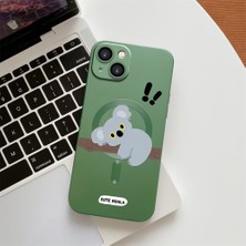 HONTINGA iPhone 15 Plus ile Uyumlu Kılıfı Şeffaf Magsafe Wireless Düşüme Önleyici Basitlik Anti Düşme Kamera Korumali Koala Desen Silikon Telefon Kılıfı Kadın ve Erkek Için Uygundur K7-1066