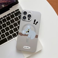 HONTINGA iPhone 15 Pro Max ile Uyumlu Kılıfı Şeffaf Magsafe Wireless Düşüme Önleyici Basitlik Anti Düşme Kamera Korumali Koala Desen Silikon Telefon Kılıfı Kadın ve Erkek Için Uygundur K7-1066