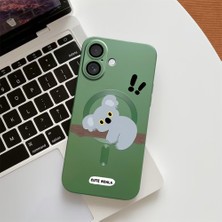 HONTINGA iPhone 16 ile Uyumlu Kılıfı Şeffaf Magsafe Wireless Düşüme Önleyici Basitlik Anti Düşme Kamera Korumali Koala Desen Silikon Telefon Kılıfı Kadın ve Erkek Için Uygundur K7-1066