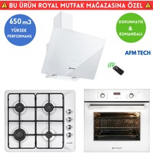 Eminçelik R30  Turbo+Soğutma Dijital Beyaz Ankastre Set (Ao 2163  W60 +31 221 Emaye +Ch 1460 Rc W60