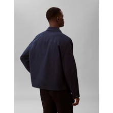 Calvin Klein Erkek Lacivert Calvin Klein Ls Cotton Twıll Quıl, Cef, M Lacivert Erkek Ceket