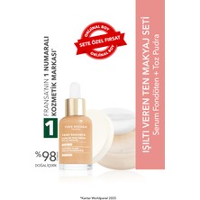 Yves Rocher Işıltı Veren Ten Makyaj Seti- Serum Fondöten 30ML & Toz Pudra 8.5 G- Naturel 100