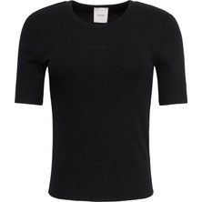 Calvin Klein Kadın / Kız Siyah Calvin Klein Hs Varıgated Rıb Nan, Ub1 Siyah Kadın T-Shirt