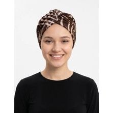 Elysianfidan Desenli Çapraz Penye Zebra Desen Hazır Türban Tesettür Havuz Bonesi Medikal Kullanıma Uygun