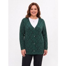Onno Style Kalp Desenli Klasik Triko Düğmeli Ceket