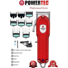 Powertec TR-4700 Kırmızı Tıraş Makinesi Kablosuz Kullanım Özelliği ile Hızlı Şarjlı