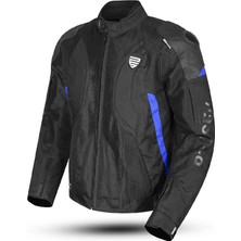 Prosev 195 GP Knight Motosiklet Montu 4 Mevsim Hörgüçlü Maxdura 600-D Dayanıklı Kumaş Deri Motorcu Mont Blue