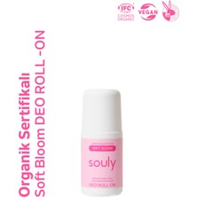 Souly Doğal Deo Roll-On - Soft Bloom Çiçeksi & Pudralı - Cosmos Organic Sertifikalı Alüminyumsuz 50 ml