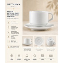 Kütahya Porselen Ent Otel Espresso Kahve Fincanı Tabaklı Dekorsuz