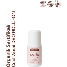 Souly Doğal Deo Roll-On - Cool Wood Sandal & Sedir Ağacı - Cosmos Organic Sertifikalı Alüminyumsuz 50 ml