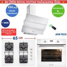Eminçelik R36  Turbo+Soğutma Dijital Beyaz Ankastre Set (Ao 2163  W60+1240 Sw WG65 Wok+ 1455 Rc W60