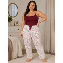 Pemilo Kadın Büyük Beden Desenli Milan Tek Alt Pijama