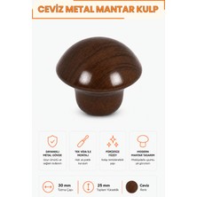 Nublado Mantar Düğme Kulp Ceviz Metal 30 mm Çekmece Dolap Gardırop Mutfak Vestiyer Mobilya Kulpu Tek Vidalı Ergonomik Dekoratif Minimalist Tasarım 1 Adet