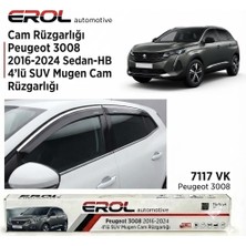 Erol Otomotiv Peugeot 3008 (2016-2024) Uyumlu 4'lü Suv Cam Rüzgarlığı Takımı