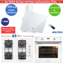 Eminçelik R37  Turbo+Soğutma Dijital Beyaz Ankastre Set (Ao 2163  W60+1240 Sw WG65 Wok+ 1460 Rc W60