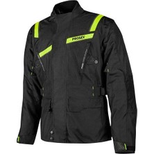 Prosev Stelvio 5217 Motosiklet Montu 4 Mevsim Uzun 600-D Dayanıklı Kumaş Motorcu Mont Siyah-Sarı Neon