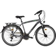 Bisan Comfortline Erkek Şehir Bisikleti 48CM V 26 Jant 21 Vites Metalik Gri Siyah