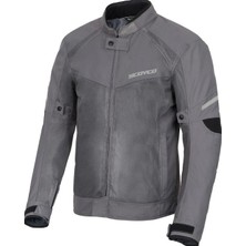 Scoyco JK118 Motosiklet Montu Yazlık Fileli Dayanıklı Kanvas Kumaş Motorcu Mont Gri