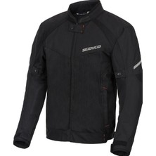 Scoyco JK118 Motosiklet Montu Yazlık Fileli Dayanıklı Kanvas Kumaş Motorcu Mont Siyah