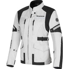Scoyco JK122 Motosiklet Montu Kadın 4 Mevsim Oxford 600-D Dayanıklı Kumaş Motorcu Mont Women Grey