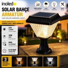 İnoled Solar Bahçe Armatürü 30W | IP65 Su Geçirmez | 3 Renk Ayarlı LED | Güneş Enerjili Dış Mekan Aydınlatma (Set Üstü)