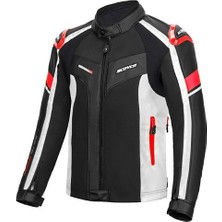 Scoyco JK152 Motosiklet Montu 4 Mevsim PU Dayanıklı Kumaş Deri Motorcu Mont Red