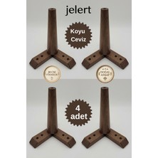 Jelert Masif Gürgen Ahşap 20 cm Koyu Ceviz-4'lü, Mobilya Yükseltme Ayağı, Robot Süpürge Uyumlu, 1. Sınıf Gürgen Ağacı, Kanepe Berjer Koltuk Tv Ünitesi Yükseltici Ayak