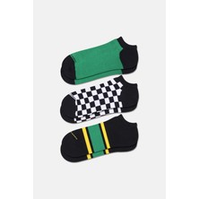 Happy Socks - Çok Renkli 3\'lü Sneaker Çorap Seti