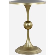 Luma Ys Özel Tasarım Mermer Desenli Lüks Gold Luxury Yan Sehpa