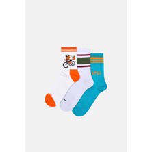 Happy Socks - Çok Renkli 3\'lü Sneaker Çorap Seti