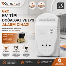 GZC Ev Tipi Doğalgaz ve Lpg Alarm Cihazı, Gaz Kaçak Dedektörü, Selenoid Vana Çıkışlı, Gazbir Gazmer Onaylı, Ce Belgeli