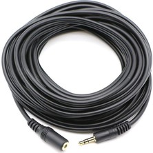 Delixa AL-4807 3.5 mm Kulaklık Ekleme Uzatma Kablosu Dişi Erkek, Siyah, 10 Metre
