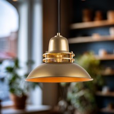 Delixa Candela Tekli Sarkıt Aydınlatma Metal Sıvama, Ev, Ofis, Cafe, Restoran Avizeleri (Gold)