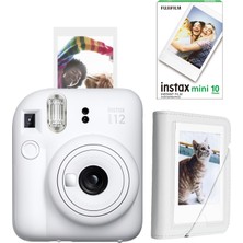 Delixa Mini 12 Beyaz Fotoğraf Makinesi-10'lu Film ve Mini Albüm Seti